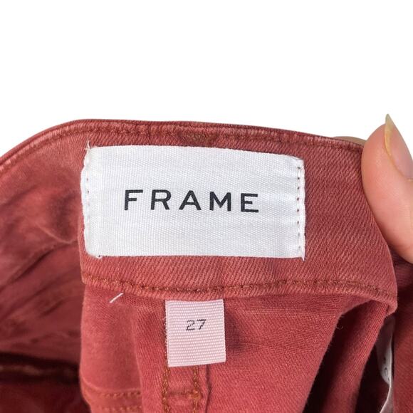 Frame Le Crop Mini Boot Cut Washed Redwood Stretch Denim Jeans SZ 27 - Picture 8 of 10